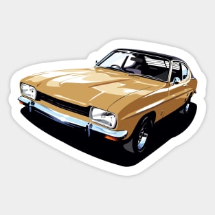 British Ford Capri in gold Sticker